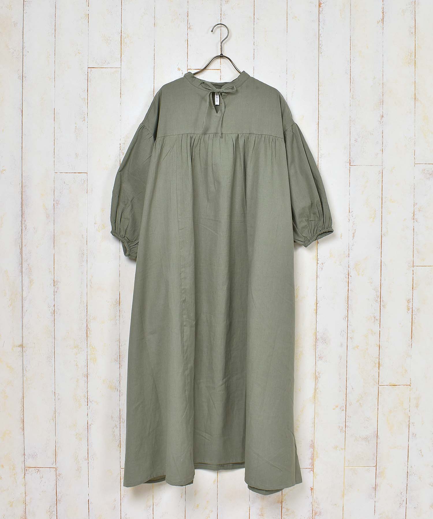 ≪SALE≫リネンミックスボリューム袖カフタンワンピース