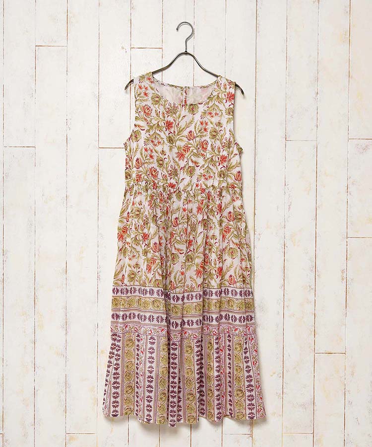 ≪SALE≫袖なし花柄ワンピース