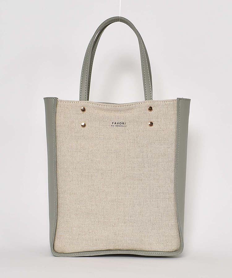≪SALE≫リネンキャンバスコンビ2WAYトート