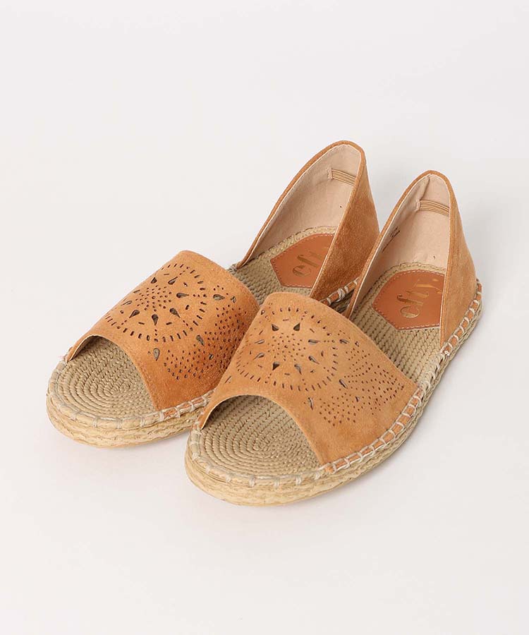 ≪OUTLET≫カットワークフラットサンダル