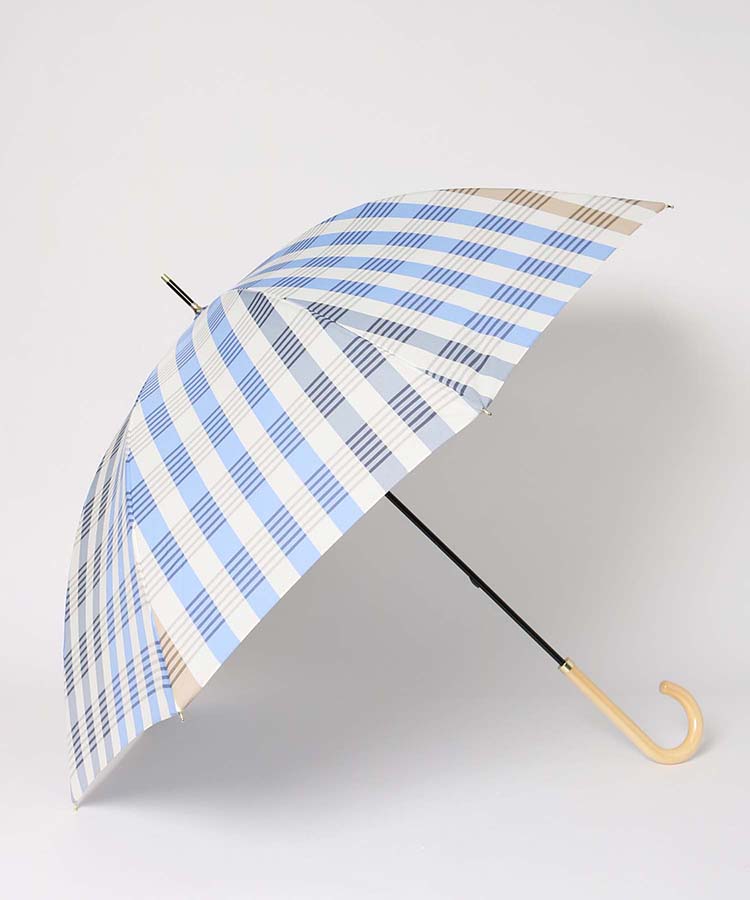 ラージチェック雨長傘