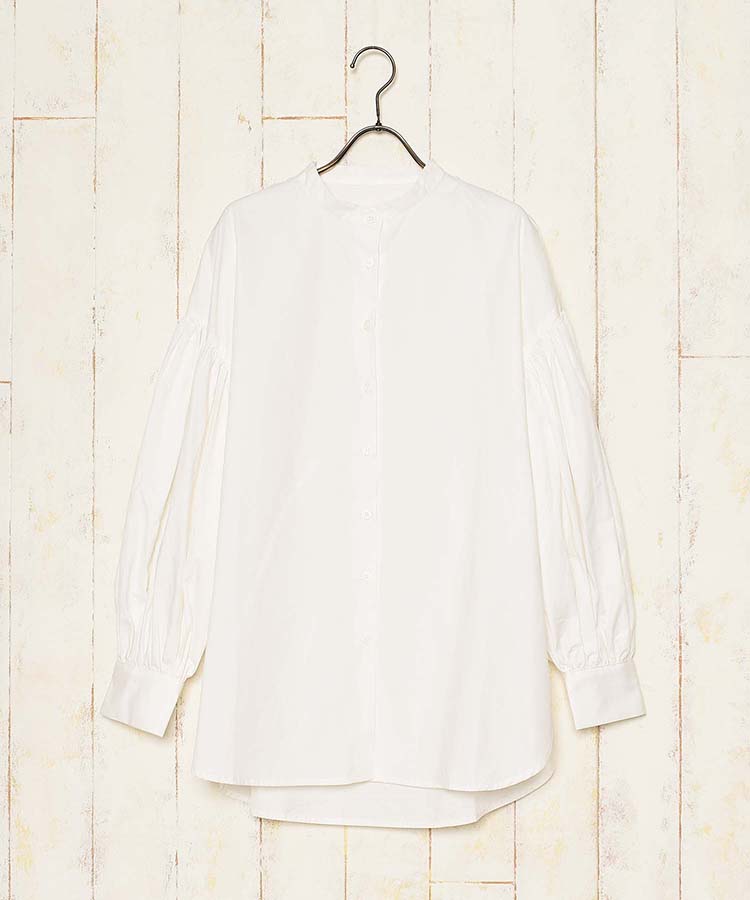 ≪SALE≫ノーカラータックブラウス