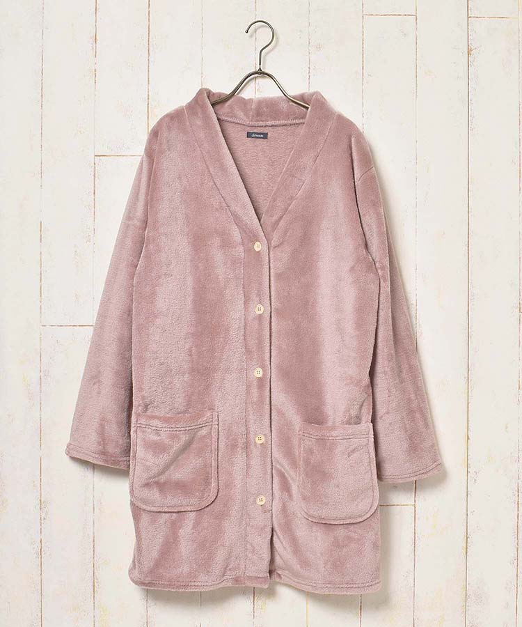 ≪OUTLET≫厚手フランネルＶネックガウン