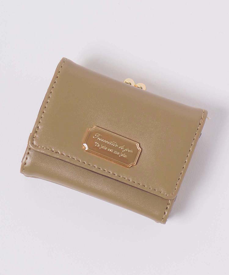 ≪SALE≫上品プレートがま口折財布