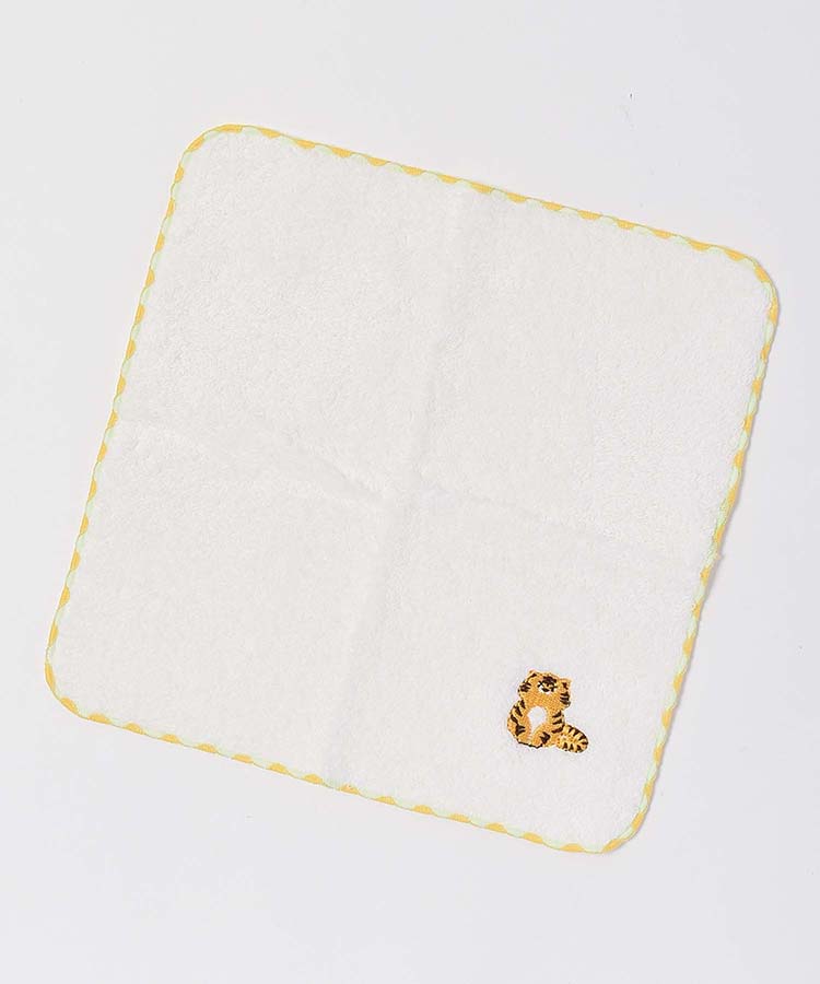 ≪SALE≫トラ刺繍ふわふわパイルハンカチ