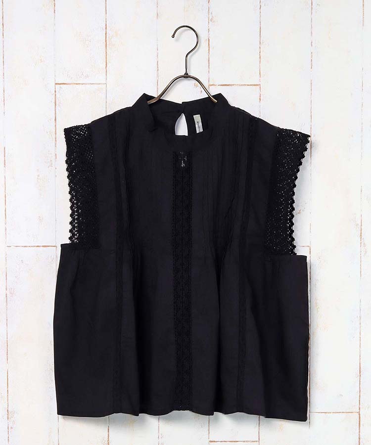 ≪OUTLET≫ノースリーブピンタックレースブラウス