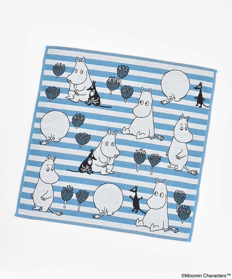 MOOMINボーダー三重ガーゼハンカチ