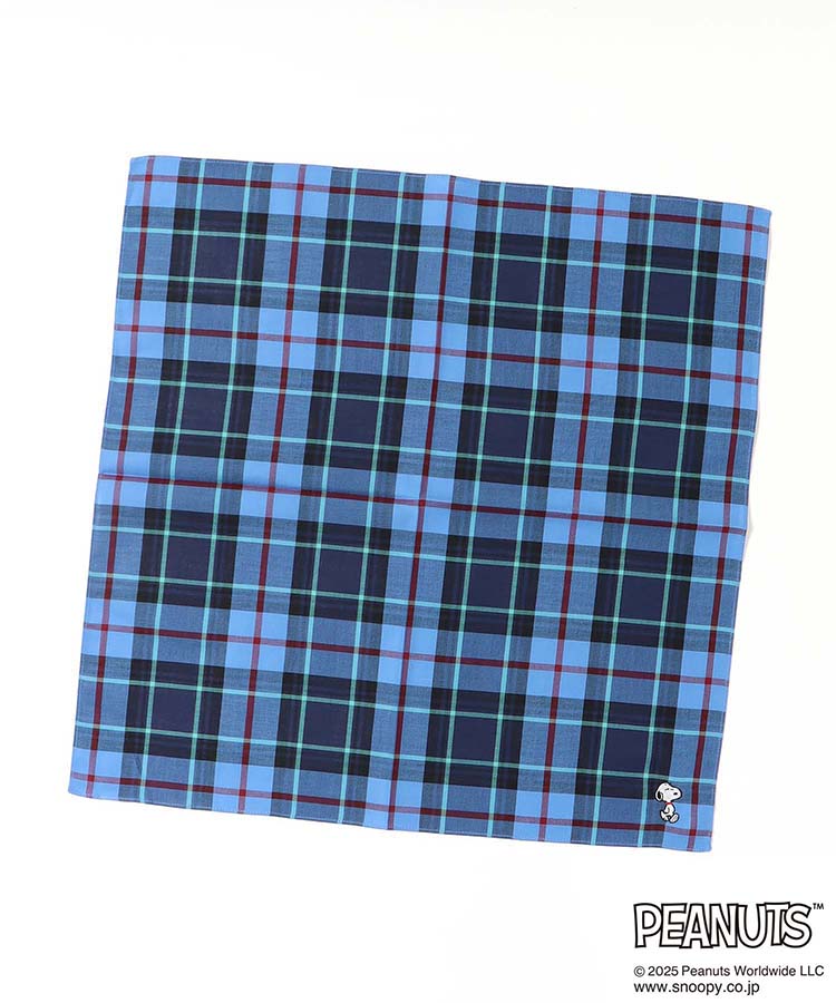 PEANUTSチェック大判ハンカチ