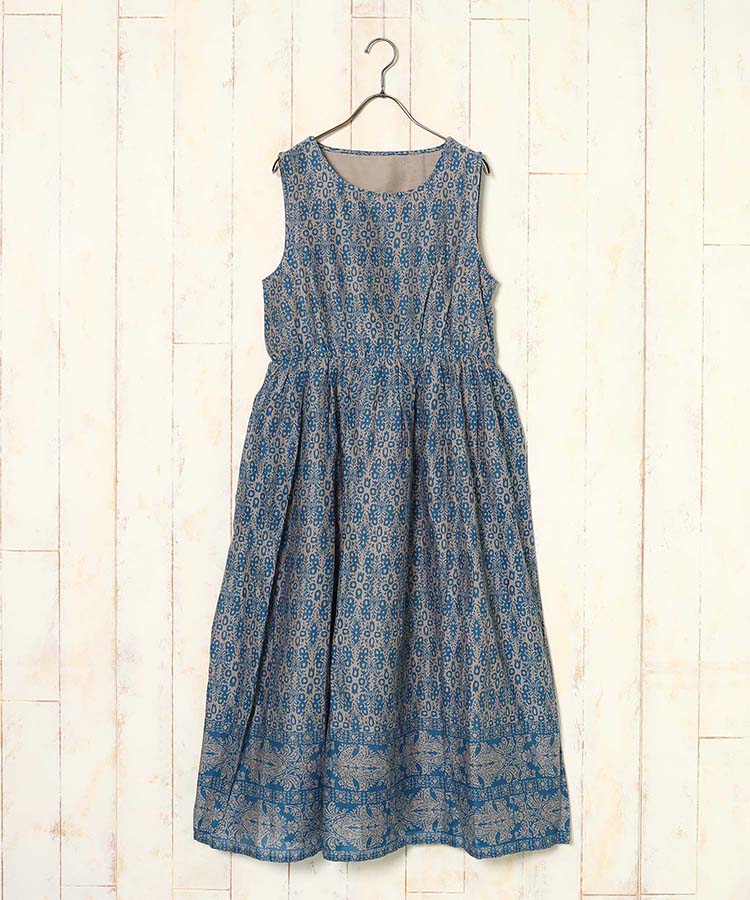 ≪SALE≫袖なし総柄ワンピース25NO5