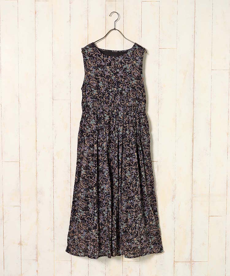 ≪SALE≫袖なし総柄ワンピース25NO4