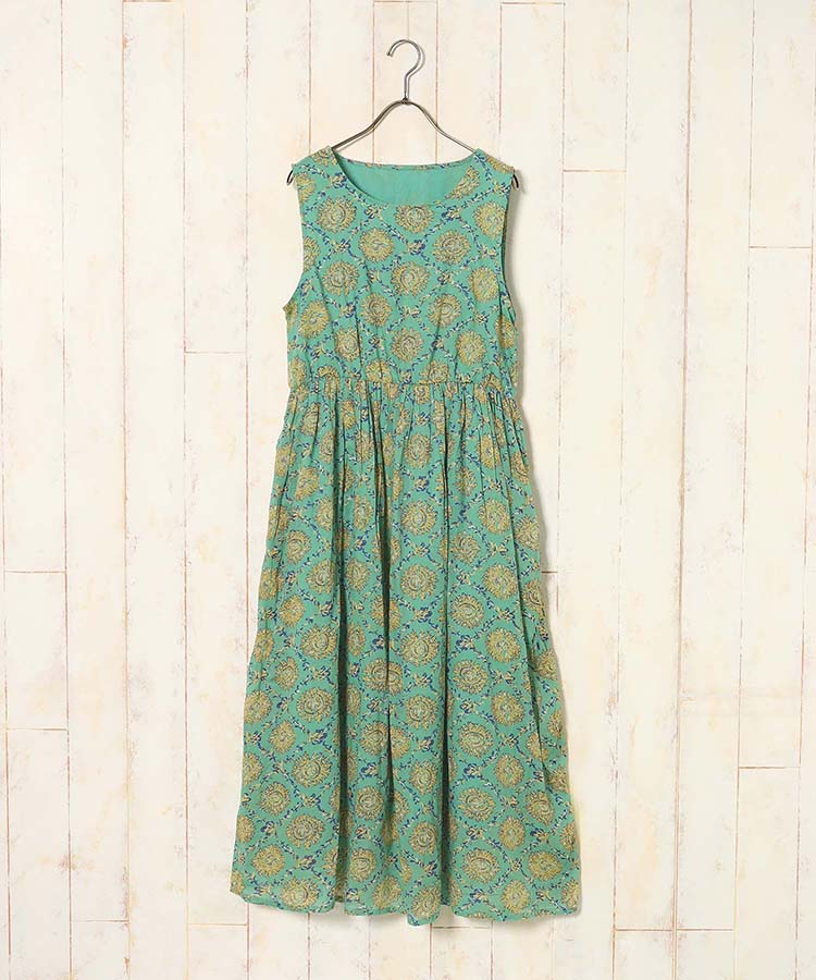 ≪SALE≫袖なし総柄ワンピース25NO3