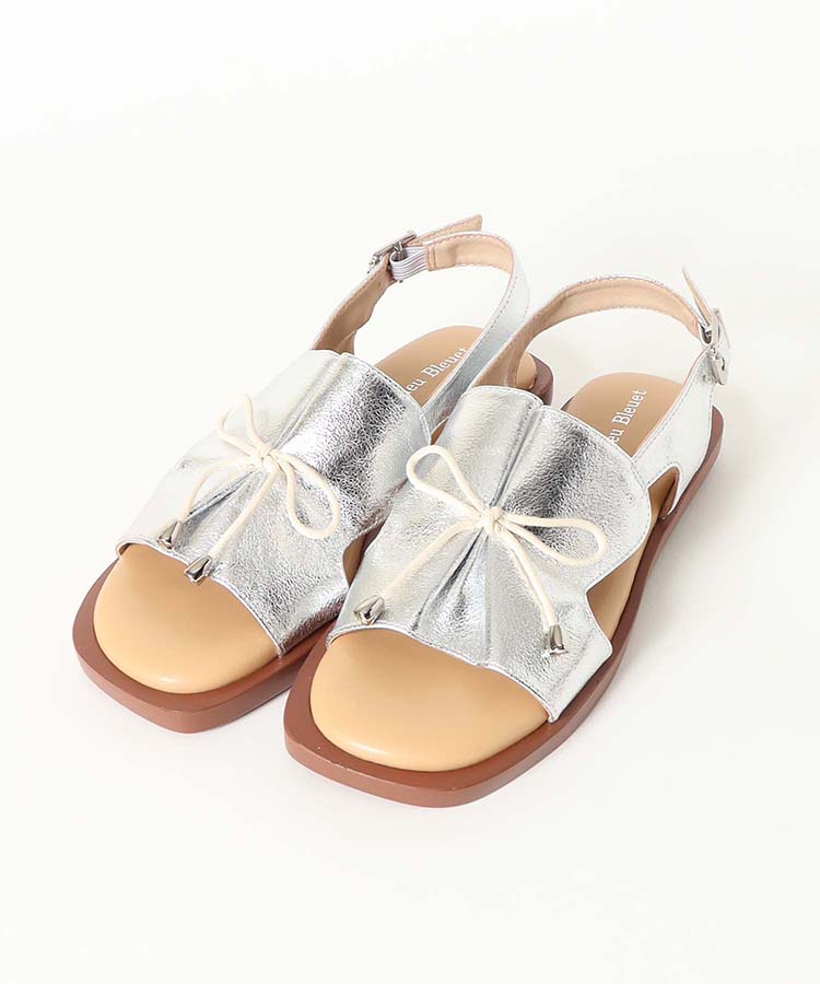 ≪SALE≫リボンギャザーサンダル