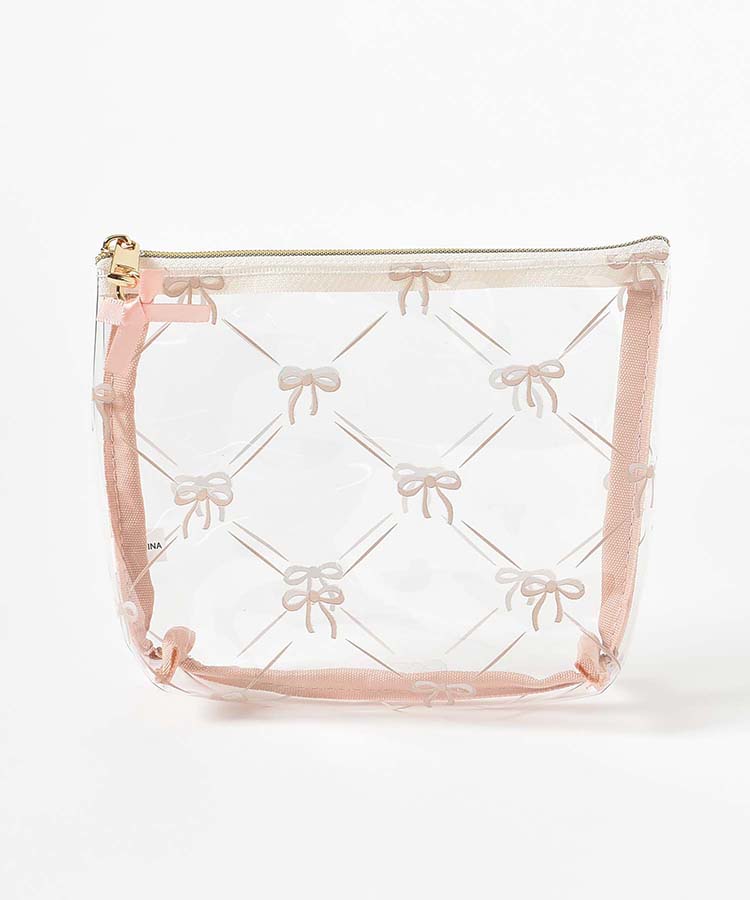 ≪SALE≫リボンクリア舟形ポーチ