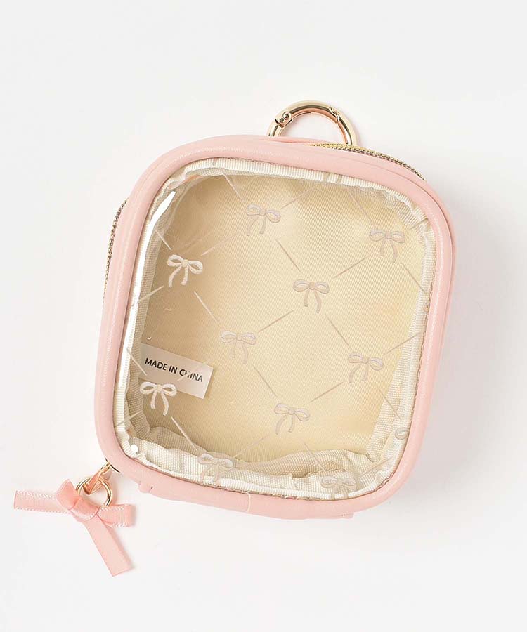 ≪SALE≫リボンカラビナクリアミニポーチ