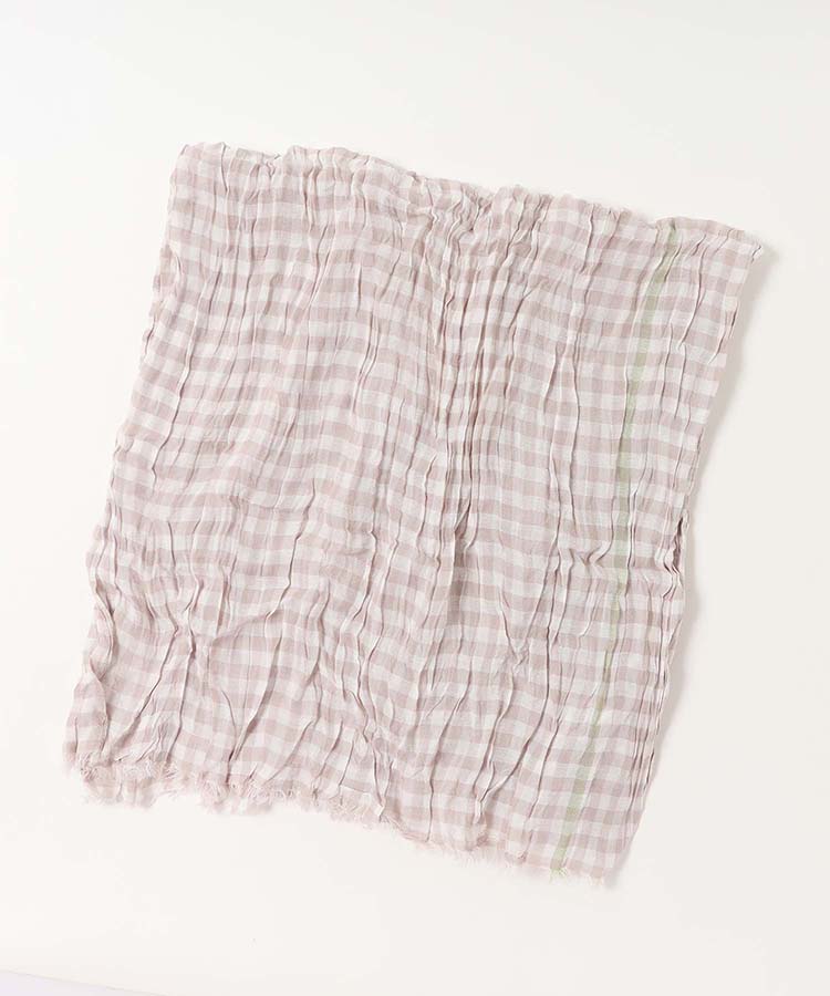 コットンモダールチェック柄ストール