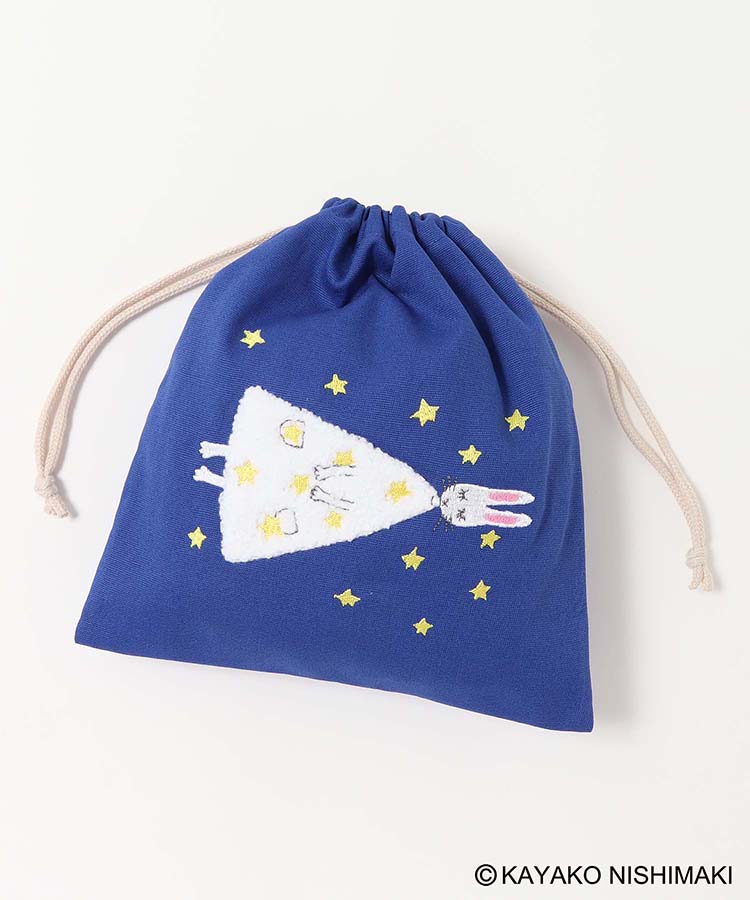 わたしのワンピースサガラ刺繍巾着