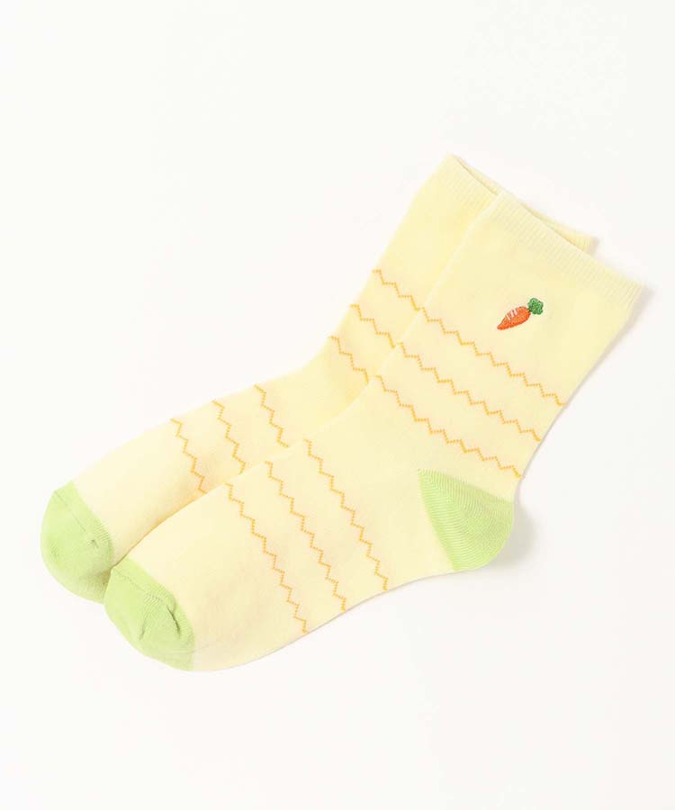 おやさい刺繍ロークルーソックス