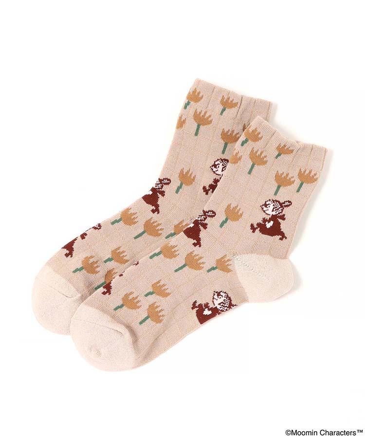 リトルミイ花柄ロークルーソックス