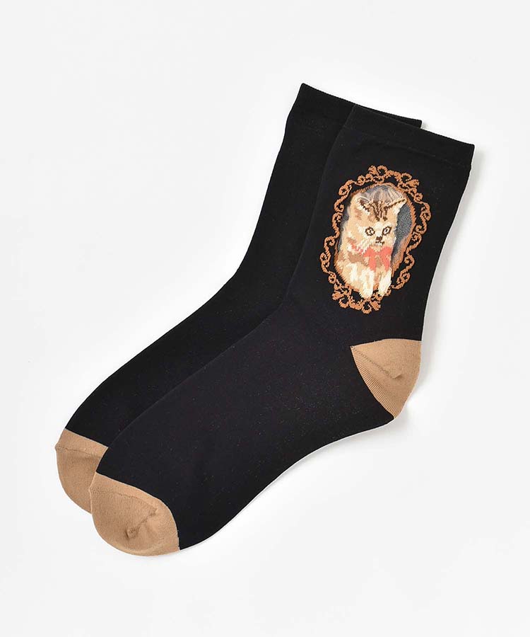 眺めるねこメッシュソックス