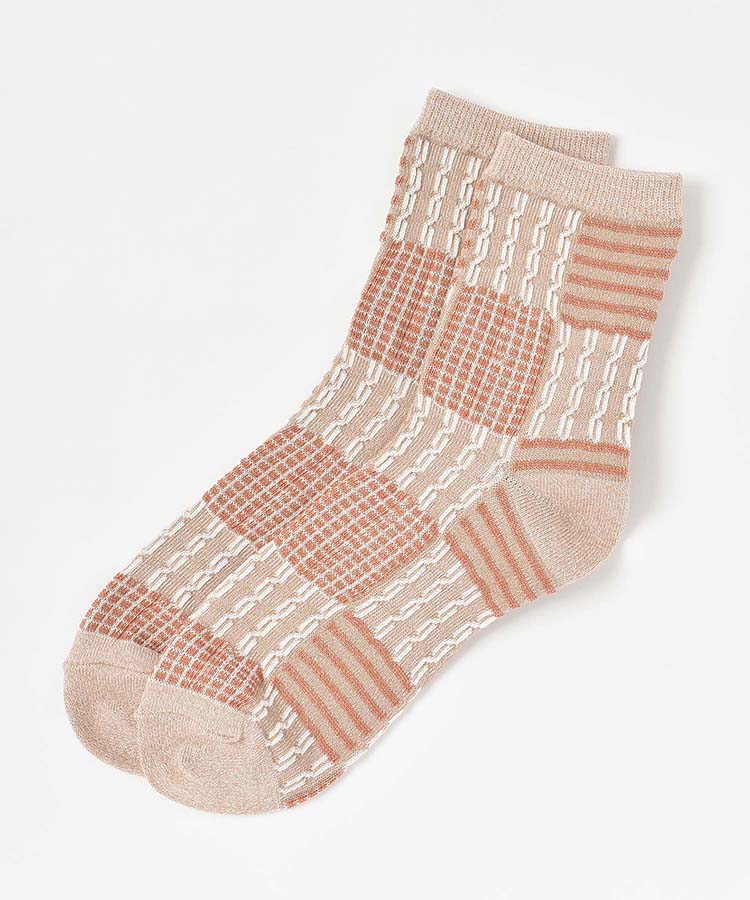 杢パッチワークソックス