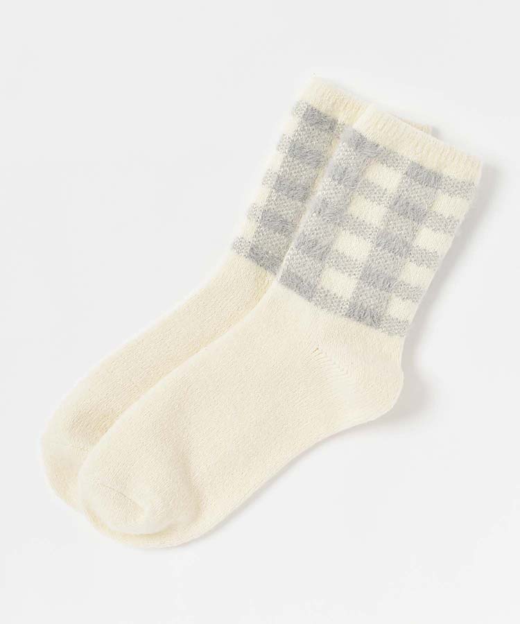 ギンガムチェッククルーソックス