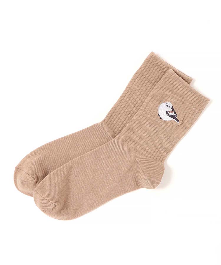 動物刺繍付きクルーソックス