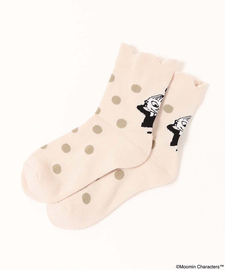 バックリトルミイドットフリルロークルーソックス