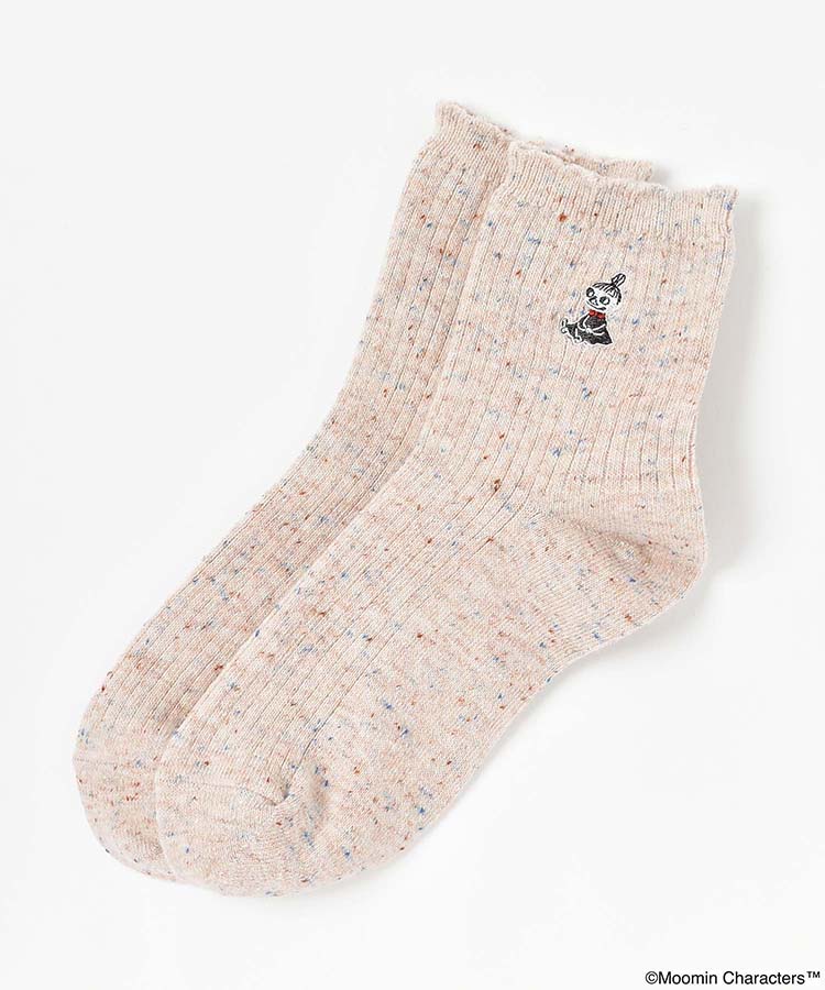 リトルミイ刺繍ネップロークルーソックス
