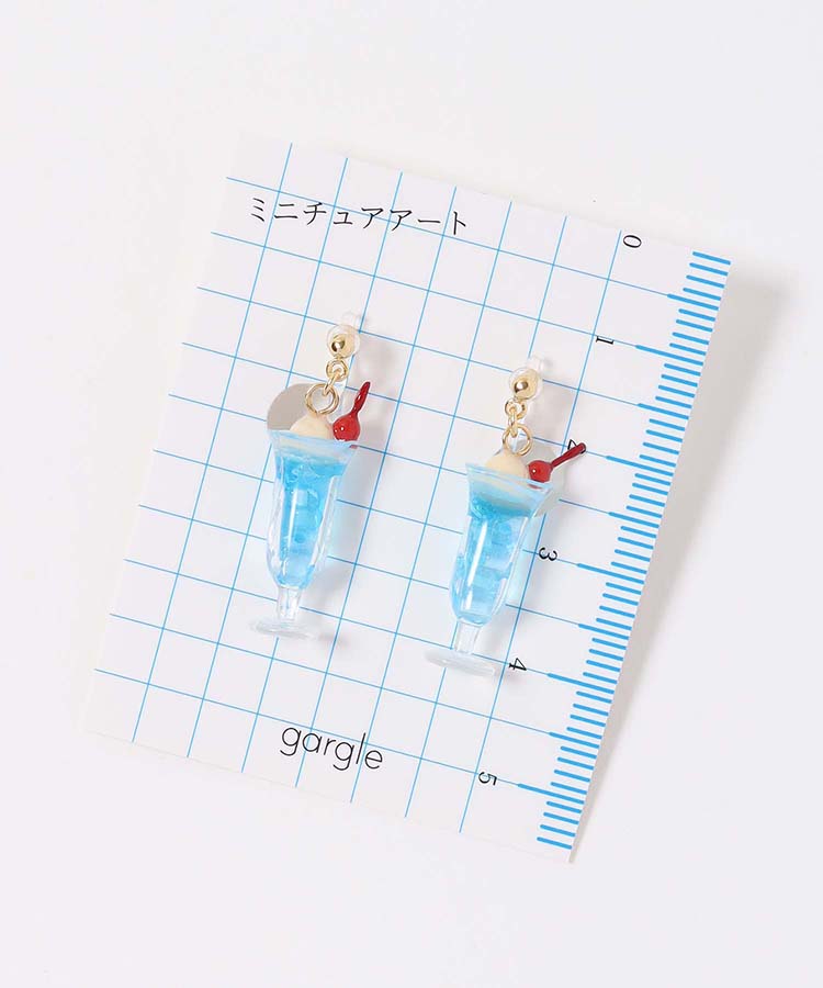 クリームソーダ樹脂イヤリング