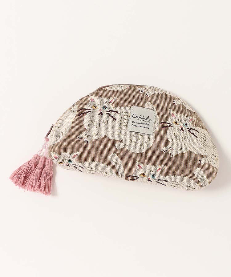 クラフトインディアネコマルチポーチ