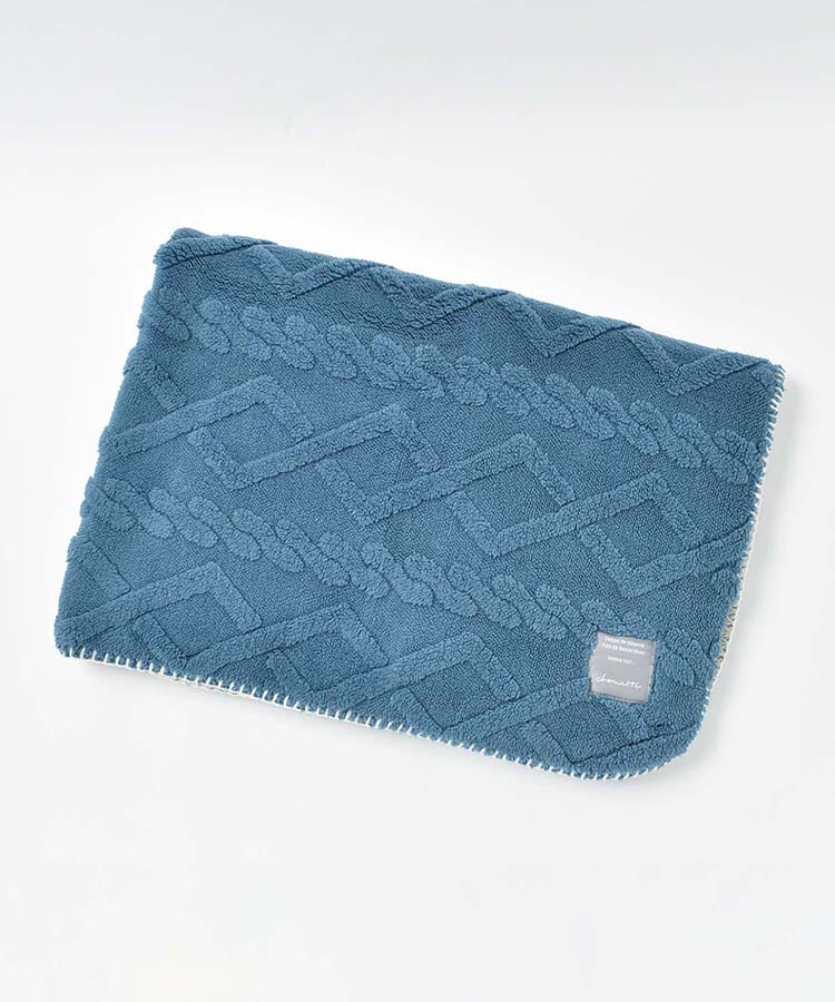 アラン編み風ボア3wayひざ掛け