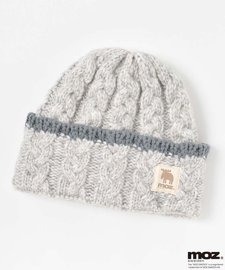 moz裏ボアケーブル編みニット帽