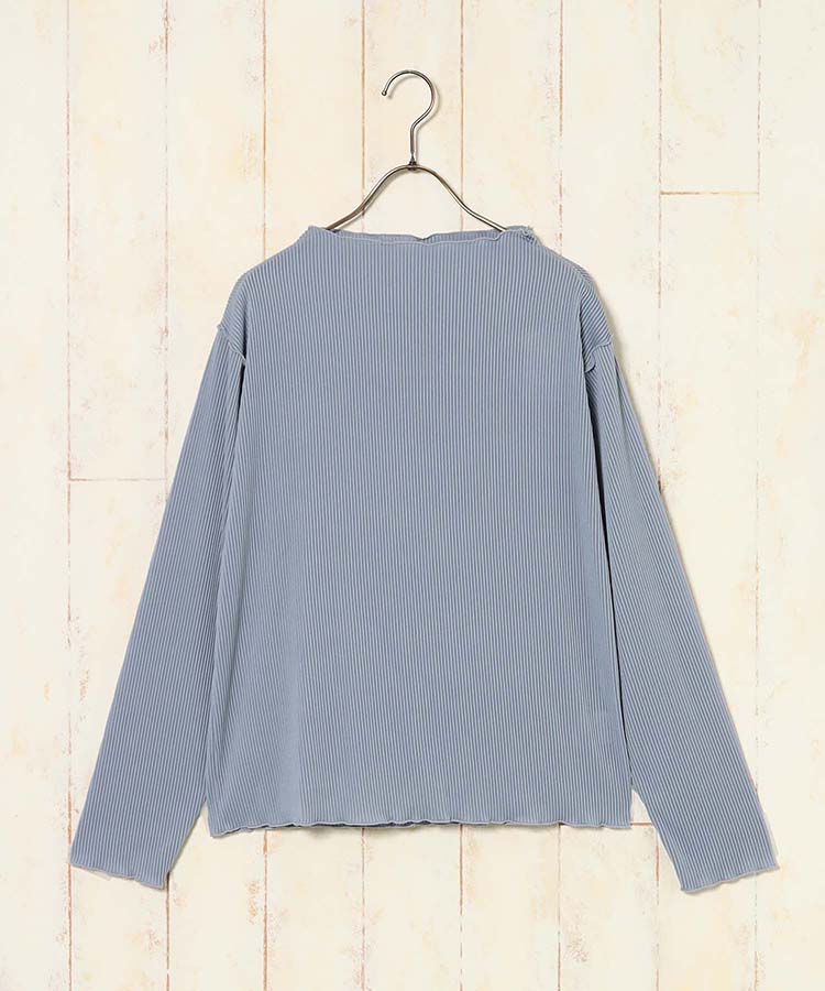 カットプリーツメローボトルネックプルオーバー