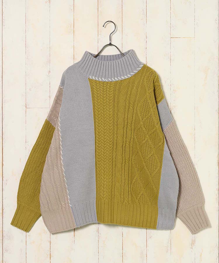 ケーブル切替ハンドステッチプルオーバー