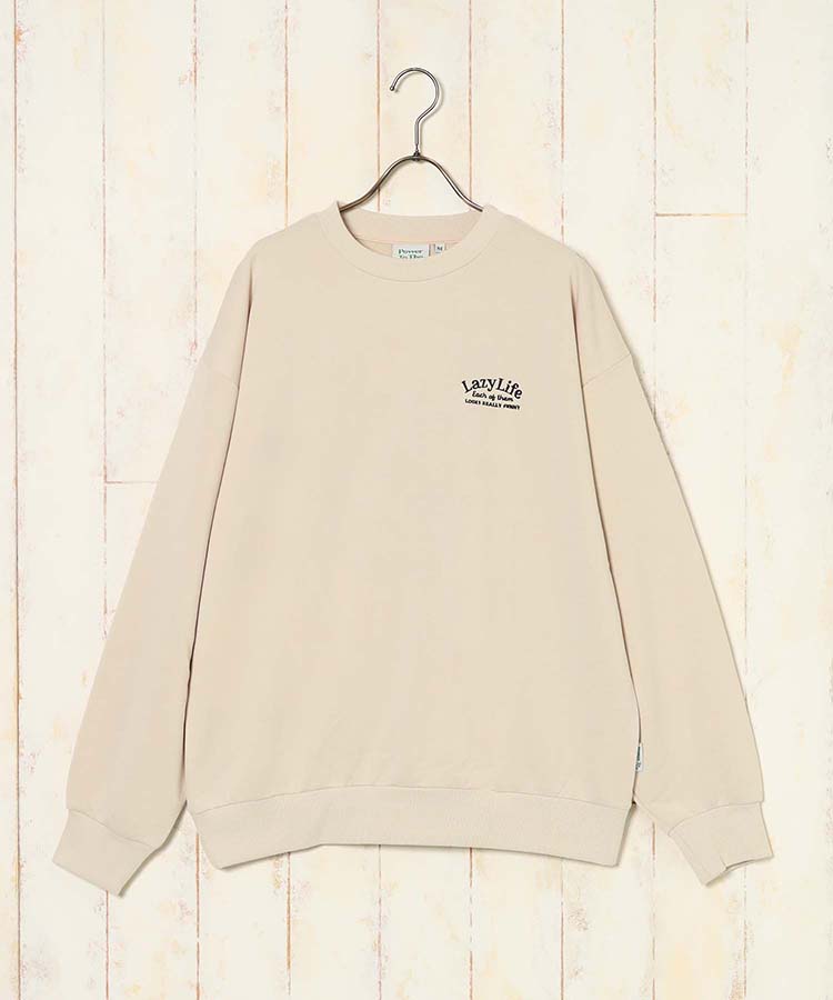 Lazyアニマル刺繍トレーナー