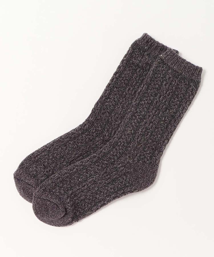 鹿の子畦シルク混ソックス
