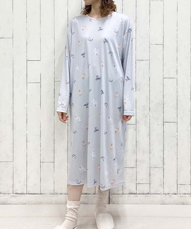 いぬ柄ルームワンピース