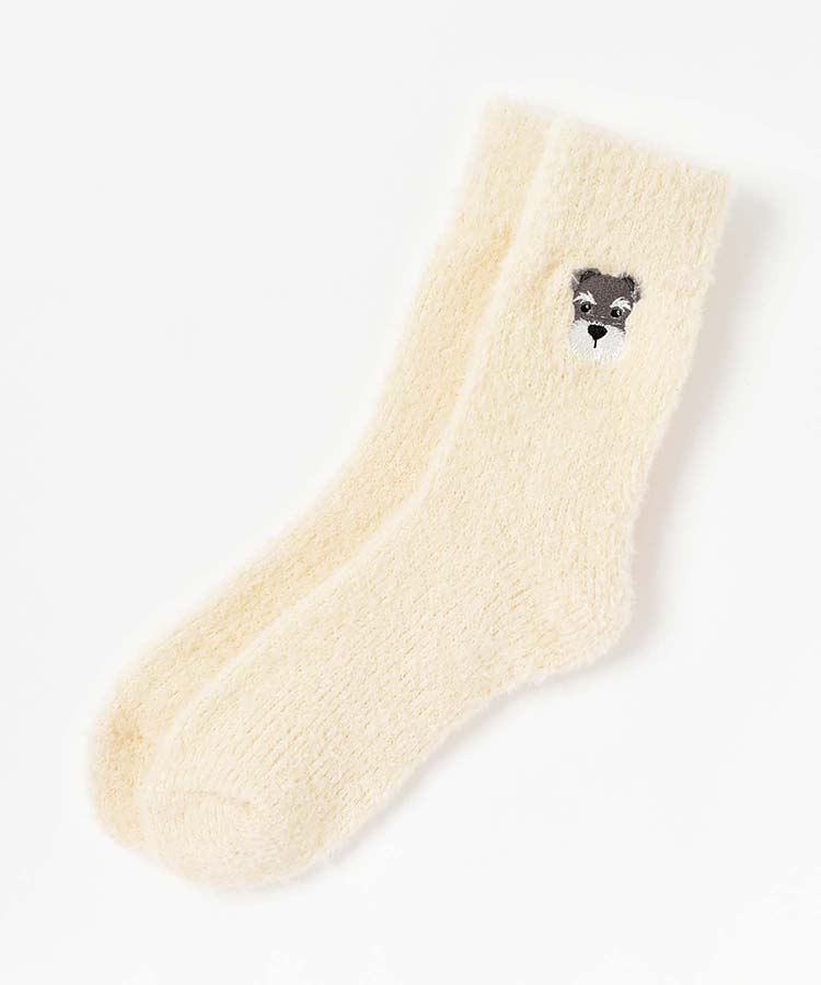 アニマル刺繍ルームソックス