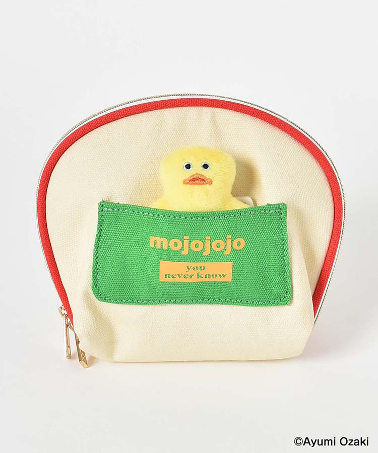 【WEB限定】mojojojoぬいぐるみバッジ付きポーチ
