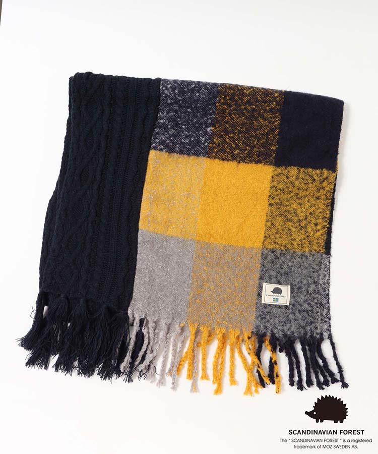 スカンジナビアンフォレスト  チェックニットストール
