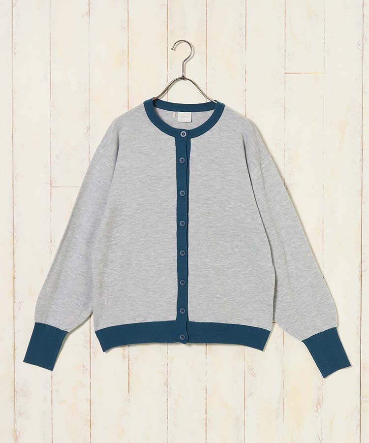 バイカラーカーディガン