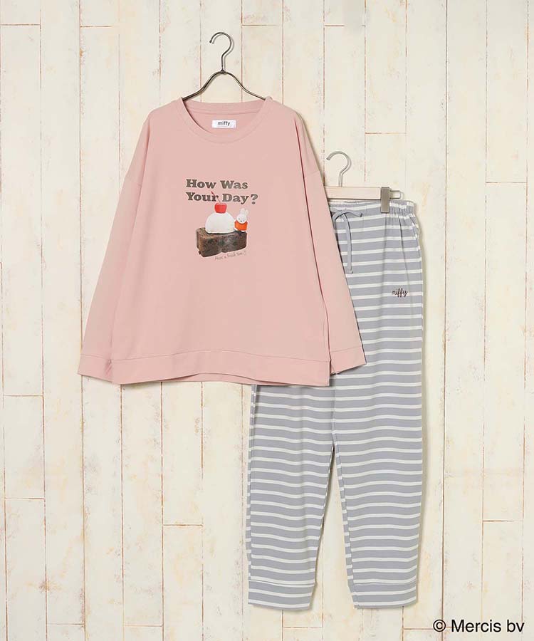 ミッフィーフォトミニ裏毛ルームウェア上下セット