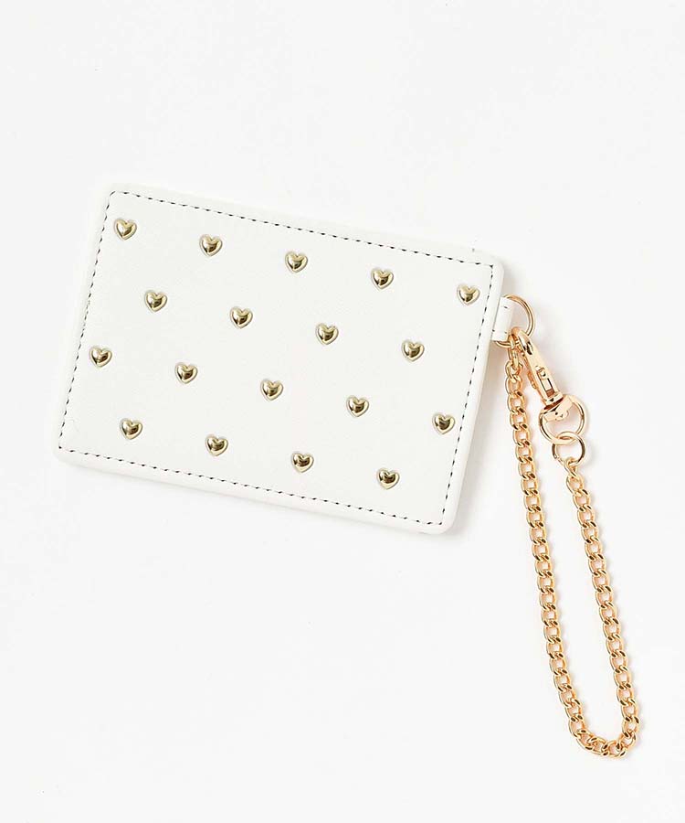 プチハート刺繍パスケース