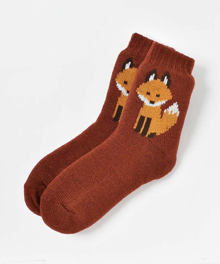 キツネワンポイント裏ボアソックス