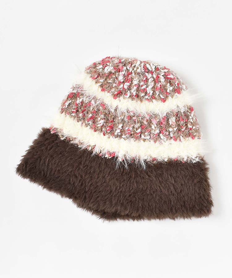 シャギーラインニット帽