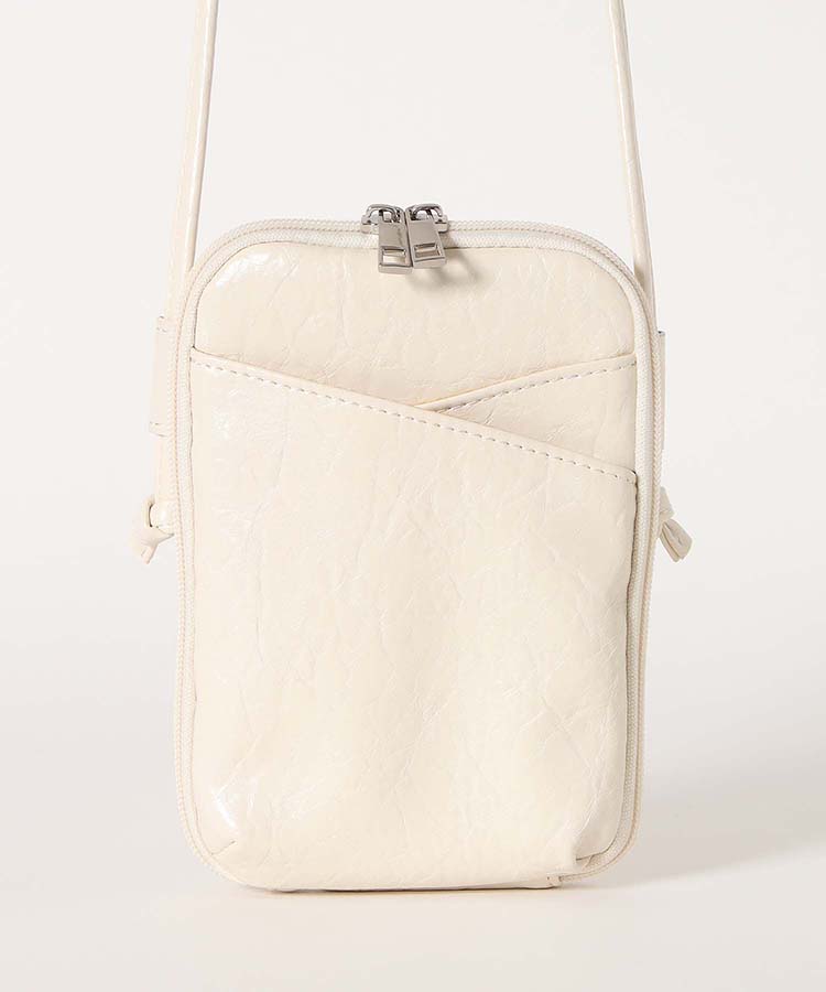 クラック風合皮スマホショルダー