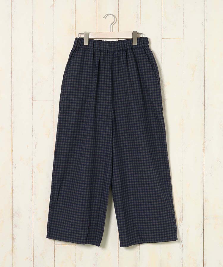 ネルチェック柄イージーパンツ