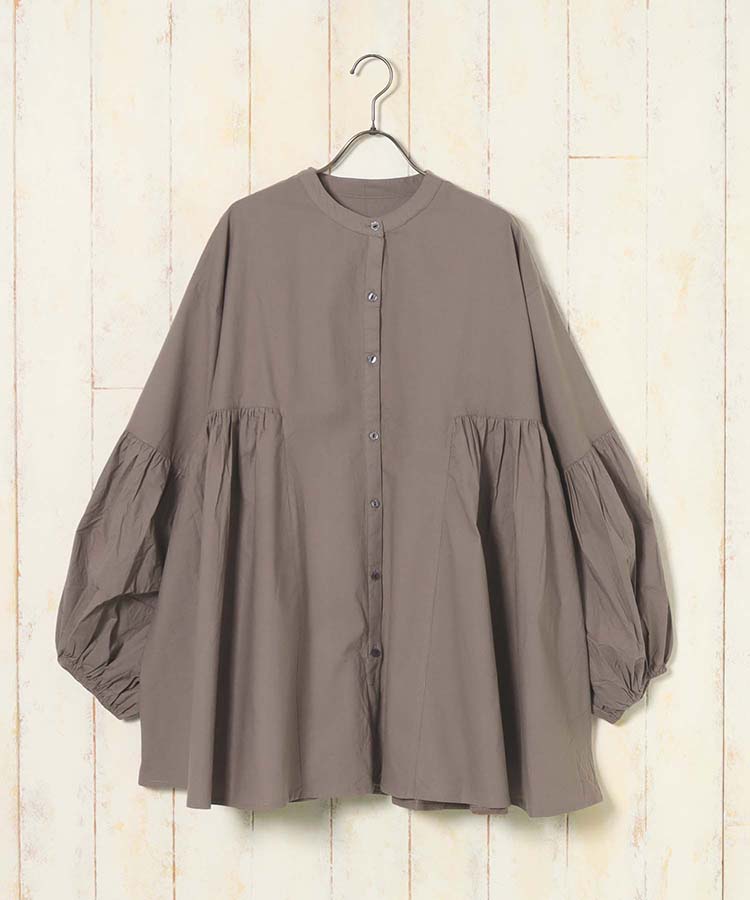 ポプリンバックティアードブラウス