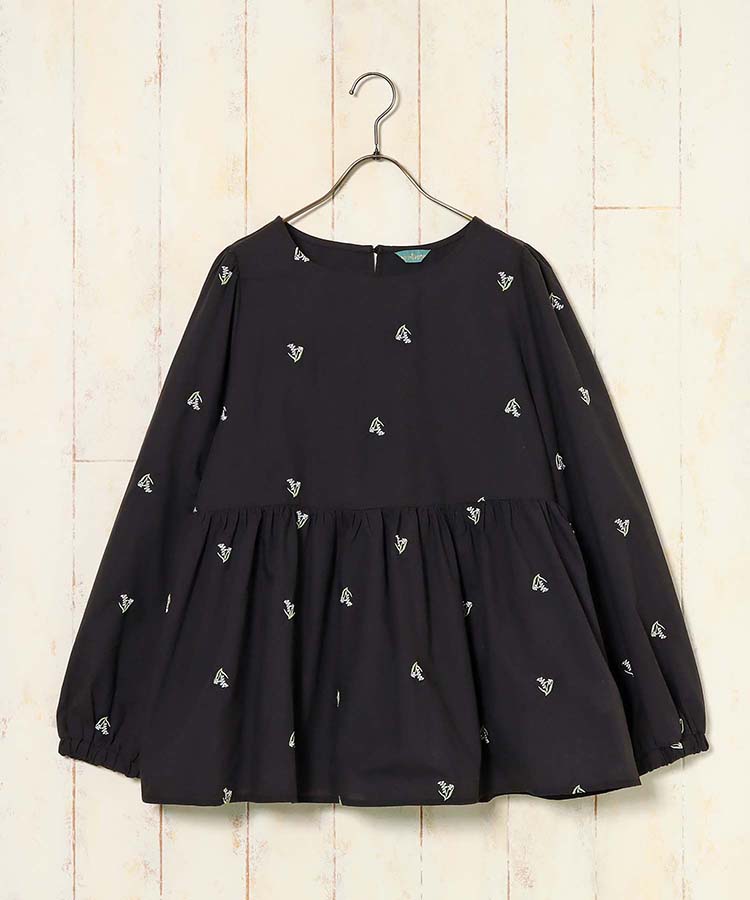 le petale刺繍ペプラムブラウス