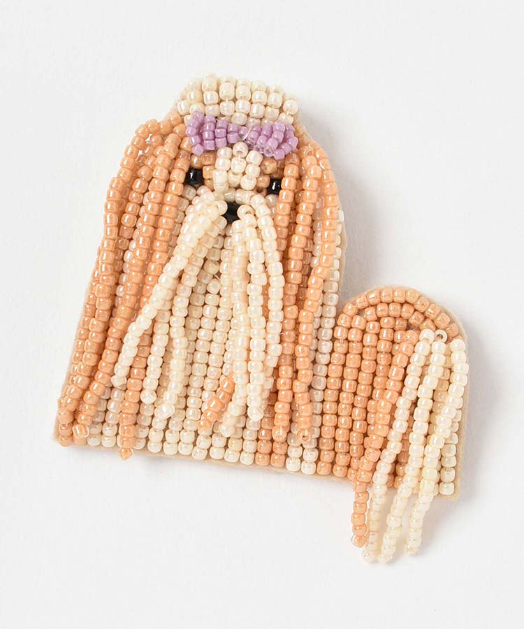 ドッグビーズブローチ